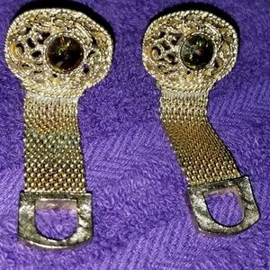 VINTAGE SWANK AMBER MESH CUFFLINKS
